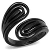 WildKlass Stainless Steel Ring IP Black Women-WildKlass Jewelry