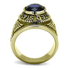 WildKlass Stainless Steel Navy Ring IP Gold Men Synthetic Montana-WildKlass Jewelry