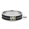 WildKlass Stainless Steel Ring High Polished Men Top Grade Crystal Black Diamond-WildKlass Jewelry
