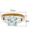 WildKlass Stainless Steel Ring IP Rose Gold Women AAA Grade CZ Clear-WildKlass Jewelry