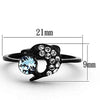 WildKlass Stainless Steel Animals Ring IP Black Women Top Grade Crystal Sea Blue-WildKlass Jewelry