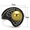 WildKlass Stainless Steel Ring IP Black Women Synthetic Champagne-WildKlass Jewelry
