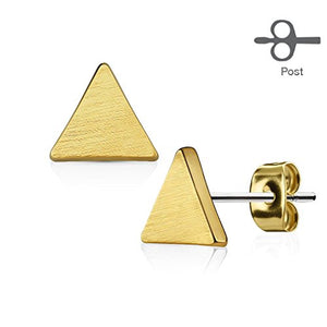 Pair of Solid Triangle 316L Surgical Steel Post WildKlass Earring Studs-WildKlass Jewelry