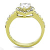 WildKlass Stainless Steel Ring IP Gold Women AAA Grade CZ Clear-WildKlass Jewelry