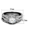 WildKlass Stainless Steel Ring High Polished Women AAA Grade CZ Clear-WildKlass Jewelry