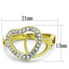 WildKlass Stainless Steel Ring Two-Tone IP Gold Women Top Grade Crystal Clear-WildKlass Jewelry