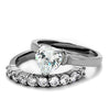 WildKlass Stainless Steel Ring High Polished Women AAA Grade CZ Clear-WildKlass Jewelry
