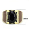 WildKlass Stainless Steel Ring IP GoldMen Synthetic Jet-WildKlass Jewelry