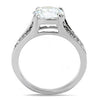 WildKlass Stainless Steel Ring High Polished Women AAA Grade CZ Clear-WildKlass Jewelry