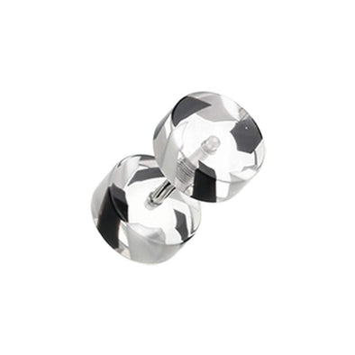 Two Tone Stripe UV Acrylic Fake WildKlass Plug-WildKlass Jewelry