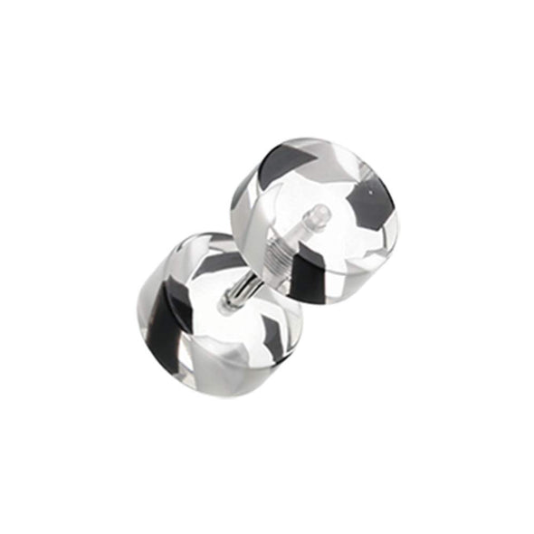 Two Tone Stripe UV Acrylic Fake WildKlass Plug-WildKlass Jewelry