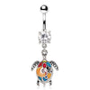316L Stainless Steel Aloha Sea Turtle Dangle WildKlass Navel Ring-WildKlass Jewelry