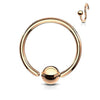 One Side Fixed Ball Ring IP Over 316L Surgical Steel WildKlass for Ear Cartilage, Nose and More-WildKlass Jewelry