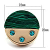 WildKlass Stainless Steel Ring IP Rose Gold Women Synthetic Emerald-WildKlass Jewelry