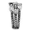 WildKlass Stainless Steel Ring High Polished Women AAA Grade CZ Clear-WildKlass Jewelry