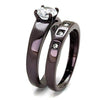 WildKlass Stainless Steel Ring IP Dark Brown (IP Coffee) Women AAA Grade CZ Clear-WildKlass Jewelry