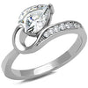 WildKlass Stainless Steel Ring High Polished Women AAA Grade CZ Clear-WildKlass Jewelry