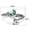 WildKlass Stainless Steel Ring High Polished Women AAA Grade CZ Clear-WildKlass Jewelry