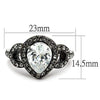 WildKlass Stainless Steel Ring IP Light Black (IP Gun) Women AAA Grade CZ Clear-WildKlass Jewelry
