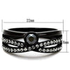 WildKlass Stainless Steel Ring IP Black Women Top Grade Crystal Hematite-WildKlass Jewelry