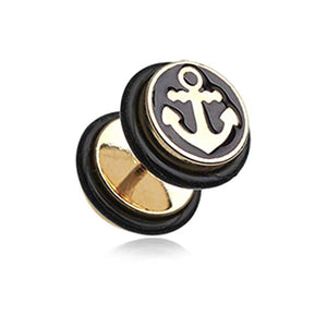 Golden Sailor Anchor Steel WildKlass Fake Plug with O-Rings-WildKlass Jewelry