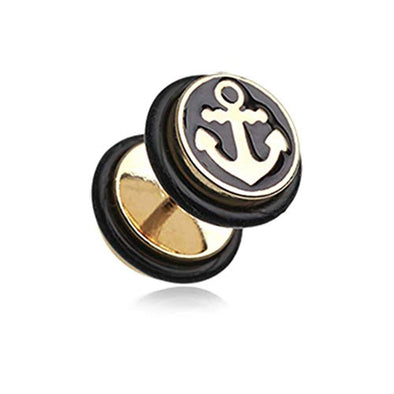 Golden Sailor Anchor Steel WildKlass Fake Plug with O-Rings-WildKlass Jewelry