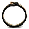 WildKlass Stainless Steel Ring IP Rose Gold+ IP Black Women-WildKlass Jewelry