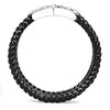 WildKlass Stainless Steel Ring Two-Tone IP Black Women Top Grade Crystal Clear-WildKlass Jewelry