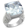 WildKlass Stainless Steel Ring High Polished (no Plating) Women AAA Grade CZ Clear-WildKlass Jewelry