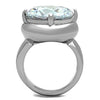 WildKlass Stainless Steel Ring High Polished (no Plating) Women AAA Grade CZ Clear-WildKlass Jewelry