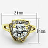 WildKlass Stainless Steel Halo Ring IP Gold Women AAA Grade CZ Clear-WildKlass Jewelry