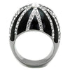 WildKlass Stainless Steel Ring High Polished (no Plating) Women Top Grade Crystal Clear-WildKlass Jewelry