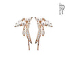 Pair of CZ Paved Feather and Marquise CZ Dangle Prepacked WildKlass Ear Crawler/Ear Climber-WildKlass Jewelry