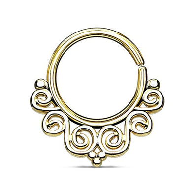WildKlass Vintage Filigree Bendable Nose Septum and Ear Cartilage Hoops-WildKlass Jewelry