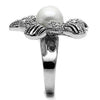 WildKlass Stainless Steel Ring High Polished Women Synthetic White-WildKlass Jewelry