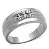WildKlass Stainless Steel Ring Wedding High Polished (no Plating) Men Top Grade Crystal Clear-WildKlass Jewelry