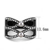 WildKlass Stainless Steel Ring IP Light Black (IP Gun) Women Synthetic Gray-WildKlass Jewelry