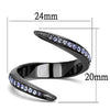 WildKlass Stainless Steel Ring IP Light Black (IP Gun) Women Top Grade Crystal Tanzanite-WildKlass Jewelry