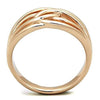WildKlass Stainless Steel Ring IP Rose Gold Women-WildKlass Jewelry