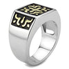 WildKlass Stainless Steel Ring Two-Tone IP Gold Men-WildKlass Jewelry