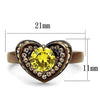 WildKlass Stainless Steel Ring IP Coffee Light Women AAA Grade CZ Topaz-WildKlass Jewelry