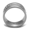 WildKlass Stainless Steel Ring High Polished Men AAA Grade CZ Clear-WildKlass Jewelry