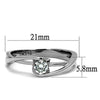 WildKlass Stainless Steel Ring High Polished Women AAA Grade CZ Clear-WildKlass Jewelry