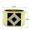 WildKlass Stainless Steel Ring IP Gold Men Top Grade Crystal Clear-WildKlass Jewelry