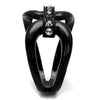 WildKlass Stainless Steel Ring IP Black Women Top Grade Crystal Black Diamond-WildKlass Jewelry