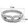 WildKlass Stainless Steel Ring High Polished (no Plating) Women Top Grade Crystal Clear-WildKlass Jewelry