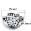 WildKlass Stainless Steel Halo Ring High Polished (no Plating) Women AAA Grade CZ Clear-WildKlass Jewelry