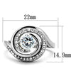 WildKlass Stainless Steel Ring High Polished (no Plating) Women AAA Grade CZ Clear-WildKlass Jewelry