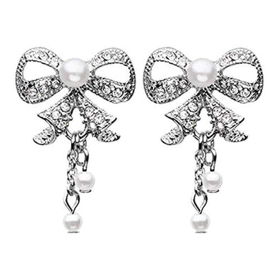 Bow-Tie Splendid Dangle WildKlass Ear Stud Earrings-WildKlass Jewelry
