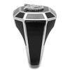 WildKlass Stainless Steel Ring High Polished Men Epoxy Jet-WildKlass Jewelry